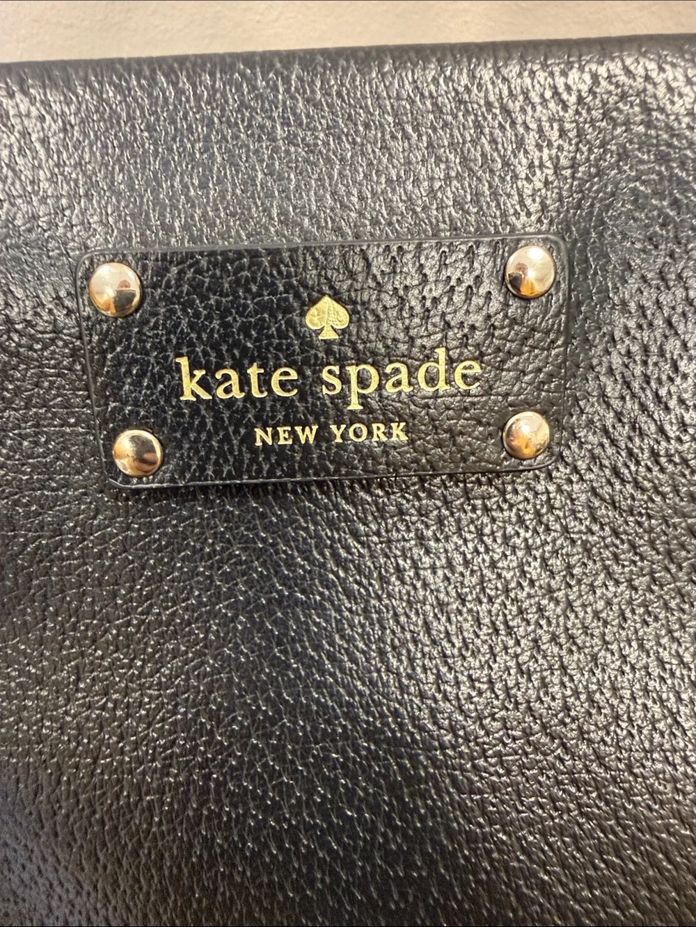 Kate Spade black leather Wellesley Satchel Purse